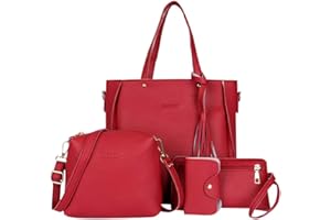 ZEELIY 2023 Mode 4pc Sac Fourre Tout Femme Sac En Cuir Femme Bandouliere De Grande Capacité Sac À Main Femmes Sac À Main Grande Capacité Casual Reto Fashionleather Femmes Sac À Main