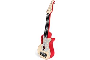 Hape Learn with Lights Ukulele-Red , Electric with Tunable Strings & Guiding Lights , Ukulele for Kids 3 Years and Up