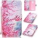 Produktbild SMART LEGEND Lederhülle für Xiaomi Redmi Note 3 Ledertasche Hülle Plum Blume Muster Schutzhülle Premium PU Leder mit Handschlaufe Klapptasche Flip Wallet Case Protective Cover Innere Weiche Silikon Bookcase Handytasche Bookstyle Schale mit Kartenfächer Magnetverschluß Standfunktion Etui
