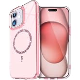 Coverzone iPhone 11 ile uyumlu N-Diamond Magsafe ile Uyumlu Şeffaf Parıltılı Kapak, Y&uuml;ksek Kaliteli Sert Silikon, MagSafe Uyu