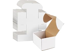 EYMPEU 20 Stück 17,8 x 12,7 x 10,2cm Weiße Versandkarton, Kartons für kleine Gegenstände, Spielzeug, Schreibwaren und Weihnachtspäckchen