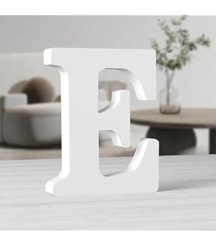 Lettre Magnetique Lettre E En Bois Blanc 17 × 20 Cm – Décoration Mariage, Anniversaire Ou Maison