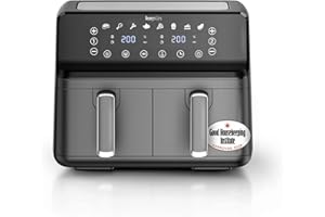 Keplin 9L Dual Zone Air Fryer - 8 in1 Cooking Functions - 2700W Energy-Saving Cooker - Extra-Large Capacity for Healthy 