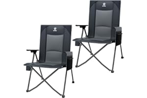 ‎EVER ADVANCED EVER ADVANCED Campingstuhl Faltbar Rückenverstellbar in 4 Positionen 160KG Belastbar, Klappstuhl Recliner Campingstuhl Klappbar mit Seitentasche & Getränkehalter, Angelstuhl für Camping Garten Balkon