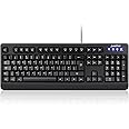 Perixx PERIBOARD-517 Waterproof Dustproof Keyboard with SGS Certified IP 65, Black, UK Layout