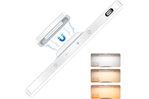 Ferswe 3W Dimmable Under Cabinet Kitchen Lights,Wardrobe Lights Adjustable 3 Colors,120 LED Stick On Mirror Light,2000mAh Rechargeable Battery Display Lights for Cupboard,Closet,Makeup,Bedroom,Wall