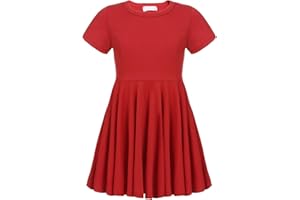 trudge Sukienka dziewczęca z długim rękawem, bawełna, sukienka z długim rękawem, dziecięca, na jesień, do jazdy w czasie wolnym, sukienka dla małych dzieci, jednokolorowa, wzór podstawowy, okrągły dekolt, odzież rekreacyjna z torbą rozm. 92-158