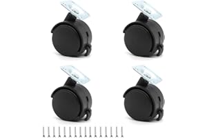DOAFOCE PEAK-EU 4X Furniture Swivel Castors Moving Caster Wheels with Brake Heavy Duty Swivel Wheels for Furniture Castors up to 120kg