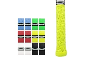 G-Lueck 12er Set Tennis Overgrip Talent Grip mit Perforation | 0,50-0,60mm Stärke | Griffband für Squash Badminton Schläger mit Selbstklebendem Abschlußband | sehr griffig, Anti-Rutsch