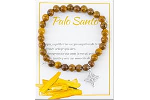 Only faith Pulsera de Palo Santo con Cuentas de Madera y Colgante Amuleto de protección Nudo de bruja, Equilibra Energías Negativas (Nudo de Bruja Celta)