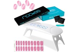 NOOVES - Pack Láminas de Gel para Uñas Color Rosa 20 uds + Lámpara de Secado de Uñas UV/LED, Uñas de Gel Semicuradas Premium, Gel Nail Stickers, Pegatinas Uñas de Gel, con 1 Lima de Uñas