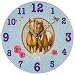 Produktbild Bezaubernde Wanduhr für das Kinderzimmer / Kinderwanduhr / Kinderuhr aus Glas mit wundervollem Pferde - Motiv in rosa - Größe ca. 30 cm Durchmesser - ein MUSS für alle Pferdeliebhaber - NEU im KAMACA - SHOP (Süsse Fohlen)