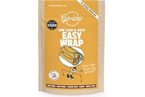GO-LOW EASY LOW CARB & KETO GOODNESS 1.5g Carbs - Keto Tortilla Wraps Mix, High Fibre, Diabetic friendly, Gluten Free, Makes 8, Keto Bread, Low Carb Wrap for Low Carb Snacks, Keto Snack, Protein Bread, Keto Food UK, Low Carb Bread