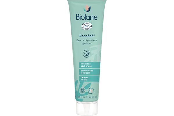 BIOLANE - Cicabébé certifié BIO - Crème nourrissante - Baume réparateur - Croûtes de lait - Sécheresse - Apaise et soulage - 99 % d'ingrédients d'origine naturelle - Tube 40ml - Fabriqué en France