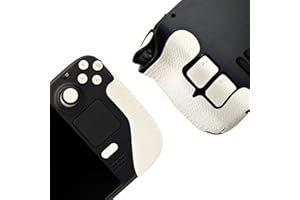 Luck&Link Controller Grip per Steam Deck, Kit pelle texture, per Steam Deck Anti-Skid Sweat-Absorbent Controllers Maniglia, include Pulsanti (pro-bianco)