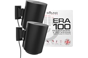 Sound bass ERA100 - Staffa per montaggio a parete, inclinabile e girevole, doppia (2 pezzi), compatibile con Sonos ERA 100, installazione semplice, kit di montaggio, doppio, coppia