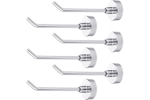 XIHIRCD 6 Pezzi Gancio Magnetico, 0,77kg Ganci Magnetici per Carichi Pesanti 7,6cm Ganci Magnetici per Appendere per Cabine da Crociera, Asciugamani, Griglia, Frigorifero, Cucina, Garage (Argento)