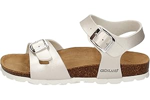 GRÜNLAND IL BENESSERE È NATURALE Grunland LUCE SB0646 platino sandali bambina fibbie anatomico