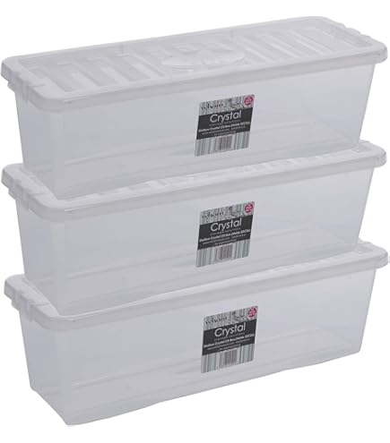 Sunware Sunware Q-Line Storage Box (L X W X H: 80 X 50 X 38 Cm, Transparent Plastic, Handle