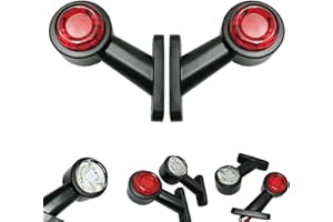 Formplas Lot de 2 feux de gabarit LED à 16 LED, 12 V 24 V, gauche et droite, couleur blanc et rouge, feux latéraux pour camion, voiture, remorque ADAC, feux de position LED