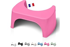 Well Care Tabouret de Toilette Physiologique Rose - Fabriqué en France en Plastique Recyclé - Marche Pied WC pour Adulte - Petit Banc Repose Pied pour Adopter la Position Squatty Anti Constipation