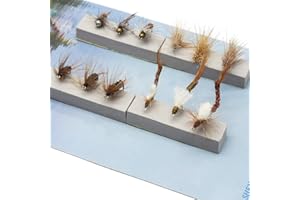 YZD Pêche à la mouche Kit mouches grosse truite Top 10 Mouches Équipement de pêche à la mouche Prime Mouches sèches humides Leurres truite Banderole Nymphe Émergent Pêche Assorti Mouches à truite Saumon Basse