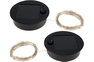 EUMMY 2Pcs Solar Lantern Light Replacement Top with 30 LED String Light 7cm Panel Lantern Lid Lights Replacement Part DIY Garden Decoration for Watering Can Lights Outdoor Hanging Lanterns