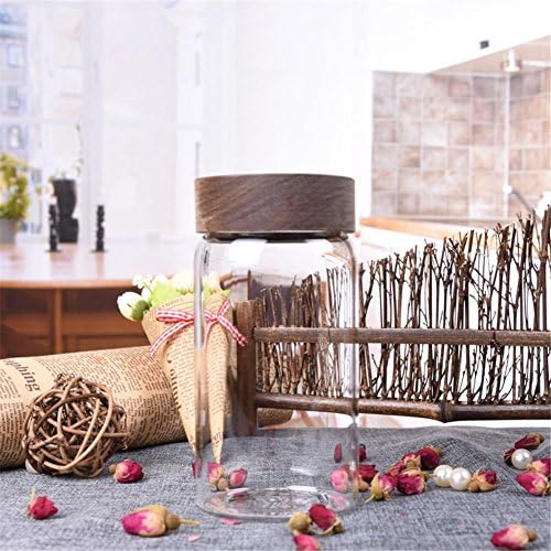 Ahui Spice Jar Condiments Cans Seasoning Bottle Canned Food Creative Glass Sealed cans Storage Coffee Tea Solid Liquid Set of 2, B