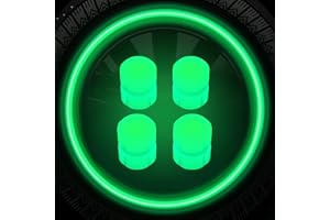 ‎FZQBEY 4 Stück Leuchtende Reifenventilkappe, Universelle Auto Reifen Ventilkappen, Fluoreszierende Autoreifen, Funkeln in der Nacht, Coole Reifendeko, für Reifen für Autos, Motorräder und Fahrräder (Grün)