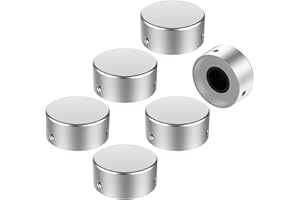 SOLUTEK Solutek Buttons V2 Aluminum Guitar Pedal Footswitch Toppers w/ 3 Set Screws and Protection lining– Non-Slip, Barefoot-Friendly V2 for 5/16" 8.5mm Switch (SILVER, V2 fits 5/16" Switch)