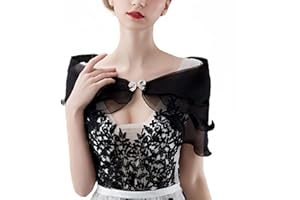 SamHeng Tulle Wedding Shawl Wrap for Women Lace Evening Cape Bridal Shoulder Covers up Scarf for Dress Prom Party Open Front Summer Wedding Dress Bolero Cardigans Elegant Capelets for women