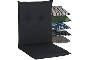 Beo Coussin d’extérieur Dossier Bas Barcelona | Fabriqué en UE | Coussin Fauteuil Jardin résistant aux UV et Lavable | Coussin pour Chaise de Jardin à Dossier Bas Respirant Anthracite