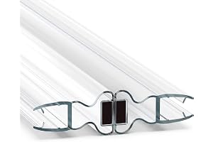 Bagnoxx 2x Magnetisk duschtätning 200cm, för 6mm glastjocklek Transparent | Magnetisk 180 graders PVC duschdörrtätning för duschkabin i badrummet