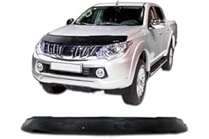 SCOUTT | Hood Deflector Bonnet Guard Compatible With L-200 2015-2019 Black, Tinted, Aerodynamic, Acrylic Glass