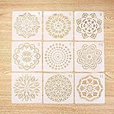 [ Gran tamaño ]: cada plantilla mide 13x13cm / 5.1 x 5.1 pulgadas. Puede usar estas herramientas para crear sus propios proyectos de manualidades, como tarjetas de festivales, revistas, cuadernos, pinturas murales, y también puede rociarlas en la ventana.