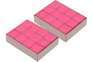 Keenso 24 Morceaux de Craie carrée, Bleu et Rouge Cue Tip, Cue Chalk, Billard Pool Cue Dry Chalk, No-Slip, Snooker Pool Craie, Green Triangle Chalk