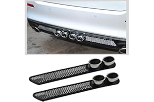 PORFEET Escape Decorativo para Automóvil, 1 Par De Tubos De Silenciador De Escape De Rejilla De Ventilación Decorativos Falsos De Estilo Universal para Automóvil Negro