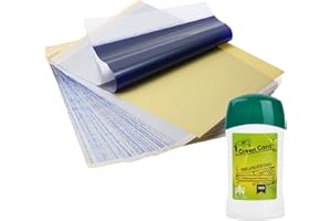 FUTUHADA Gel de Transferencia de Tatuaje, Profesional Tattoo Transfer Cream con A4 Papel de Plantilla de Tatuaje 20 Hojas, Gel Suministros de Tatuajes Accesorios para Principiantes, 51g