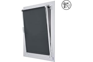 Estores Basic - Estor Opaco, Estor Enrollable instalación sin Tornillos, Ideal para Puertas abatibles, Gris, 60 x 180cm
