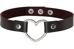 MILAKOO PU cuero choker damas collar gótico mujeres corazón choker punk cuello hombre ajustable