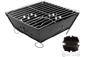 Small Portable BBQ by Fresh Grills. Folding Portable BBQ for Camping. Foldable Barbecue Fire Pit Ideal for Backpacking and Camping