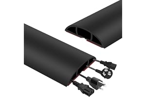 Adiwo Boden Kabelbrücke, 2 Meter Kabelkanal Mit 3 Kabelkan?le Bodenkabelschutz Boden Kabelkanal, PVC-Kabelschutz schützt Kabel verhindert Stolperfallen, Schwarz