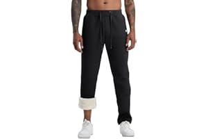 Aisprts Pantaloni Tuta Uomo, Pantaloni Uomo Invernali in Pile, Pantaloni Sportivi con Coulisse Elasticizzata in Vita con 2 Tasche con Cerniera