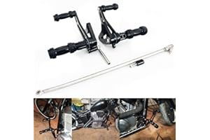 TARAZON Estriberas de control delantero para HONDA VT 600 Shadow VLX 1988-2007, Negro