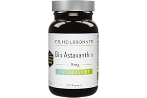 ‎DR. HEILBRONNER Dr. Heilbronner Bio Astaxanthin 8mg Kapseln hochdosiert in der Glasflasche I Antioxidantien aus der Vitalalge Haematococcus Pluvialis I Supplements Carotinoide Kapseln vegan glutenfrei & lactosefrei