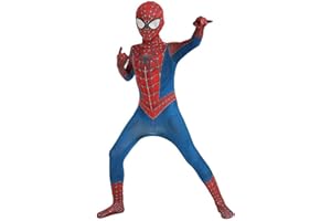 ZUOZHE Deguisement Spiderman Enfant,Costume Spiderman Enfant,Déguisement Spiderman 3-12 Ans Homecoming,Costume Spiderman Delux Cosplay Masque Halloween Carnaval Adultes Garcon,Superheros Cosplay Costume
