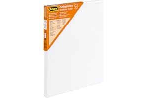 Idena 60007 - Telaio con Tela in 100% Cotone, grammatura 380 g/m², per Colori a Olio e Acrilico, Dimensioni Circa 24 x 30 cm, Colore: Bianco