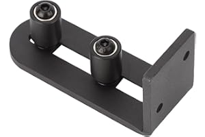 KSTE Sliding Guide au Sol, Guide Porte Coulissante, en Acier au Carbone Réglable Guide Plancher Coulissant for Porte de Grange (double roulement à rouleaux # 2)