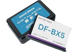 DFCINE Batterie DF-BX5 pour caméra Insta 360 X5, Batterie Li-ION Rechargeable 2800mAh avec boîtier de Rangement, résistante au Froid, Compatible avec Insta 360 X5
