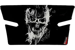 BIKE-label X503605VA Petit autocollant 3D pour moto Motif tête de mort flammes blanc - gris